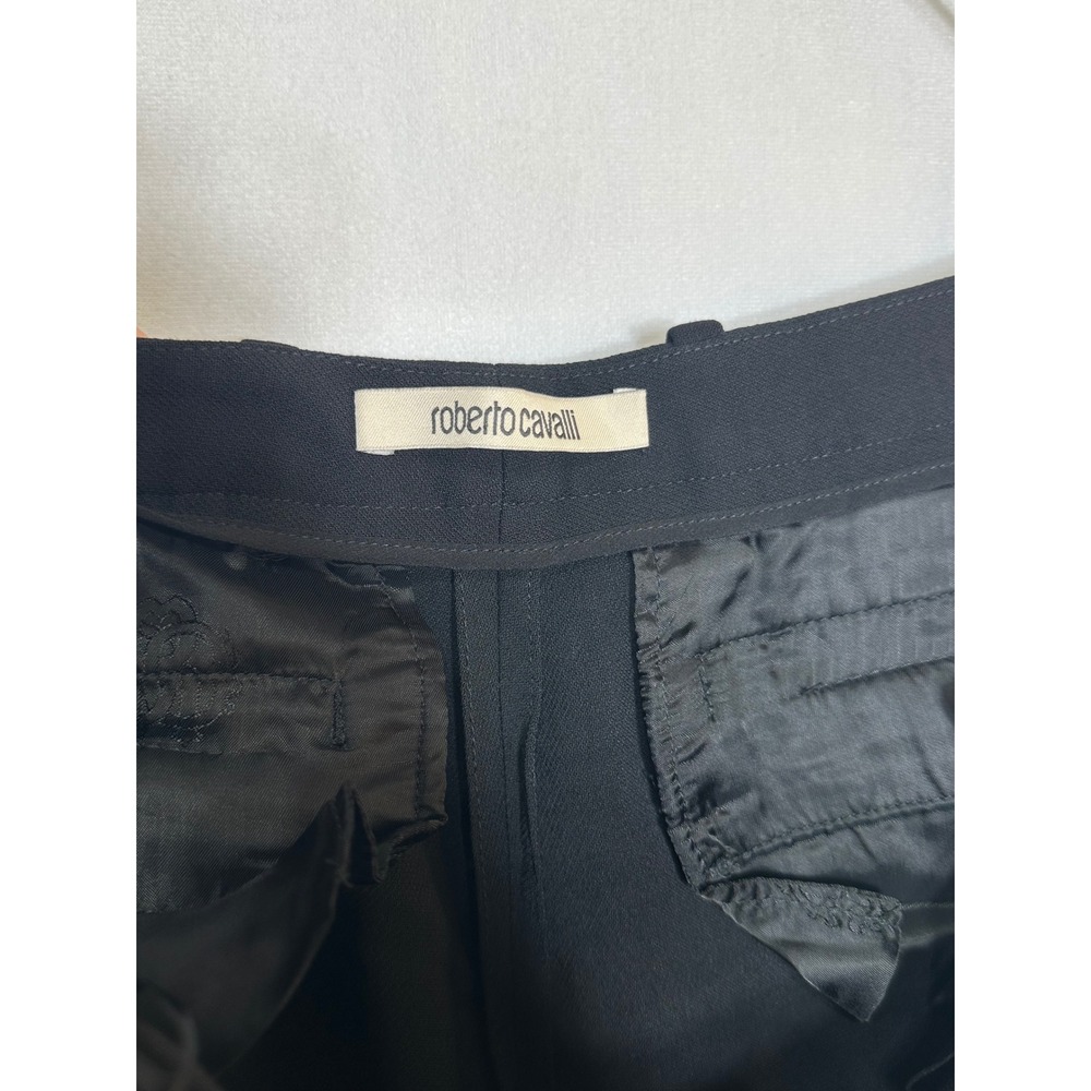 Roberto‎ Cavalli Black Straight Leg Tailored Trousers Pants IT 42 - Picture 4 of 7